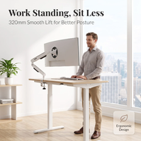 Support de moniteur réglable pour bureau, bras articulé ergonomique à ressort mécanique, support de moniteur VESA 17-32 pouces, fixation par pince en C, gestion des câbles