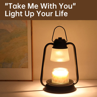 Lampe chauffe-bougie décorative vintage, diffuseur de cire sans flamme sûr avec poignée, lampe à bougie électrique portable