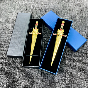 Diseño personalizado, removedor de grapas en forma de espada promocional y Manual, logotipo personalizado, latón antiguo, sobre, abrecartas, marcapáginas de metal - Product Image 1