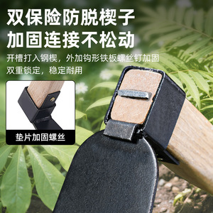 Houe de jardin en acier au manganèse Airi Shield, manche en bois, outil épais de style ancien pour creuser et préparer le sol - Product Image 5