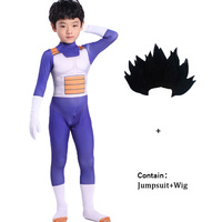 Disfraz de Vegeta al Mejor Precio, Trajes para Adultos y Niños, Carnaval, Anime, Cosplay, Disfraces para Fiestas, Cola, Peluca Azul, Disfraz de Año Nuevo