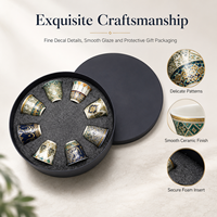 Tasses à café en céramique de style arabe personnalisées du Moyen-Orient, 100 ml, 180 ml, 250 ml, tasse à espresso classique en porcelaine, tasse à qahwa, 6 pièces / 8 pièces