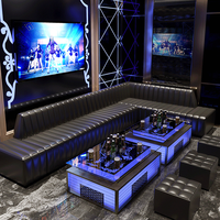 Canapés KTV modernes et luxueux personnalisés avec cabine de bar, canapés club en cuir haut de gamme et ensembles de table basse