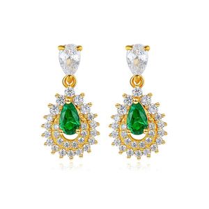 Juego de Joyería de Plata de Ley 925 con Corte de Pera de 4*6 mm, Antideslustre, para Mujer, con Aretes y Colgante Dorados - Product Image 3