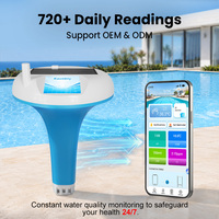 Moniteur de piscine solaire sans fil 4 en 1, capteur intelligent de qualité de l'eau en temps réel pour la piscine, le spa, mesure du pH, du chlore, de l'ORP et de la température