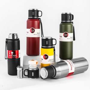 Nouvelle gourde de sport sans BPA, à large ouverture, isotherme à double paroi avec poignée et couvercle à sangle - Product Image 4