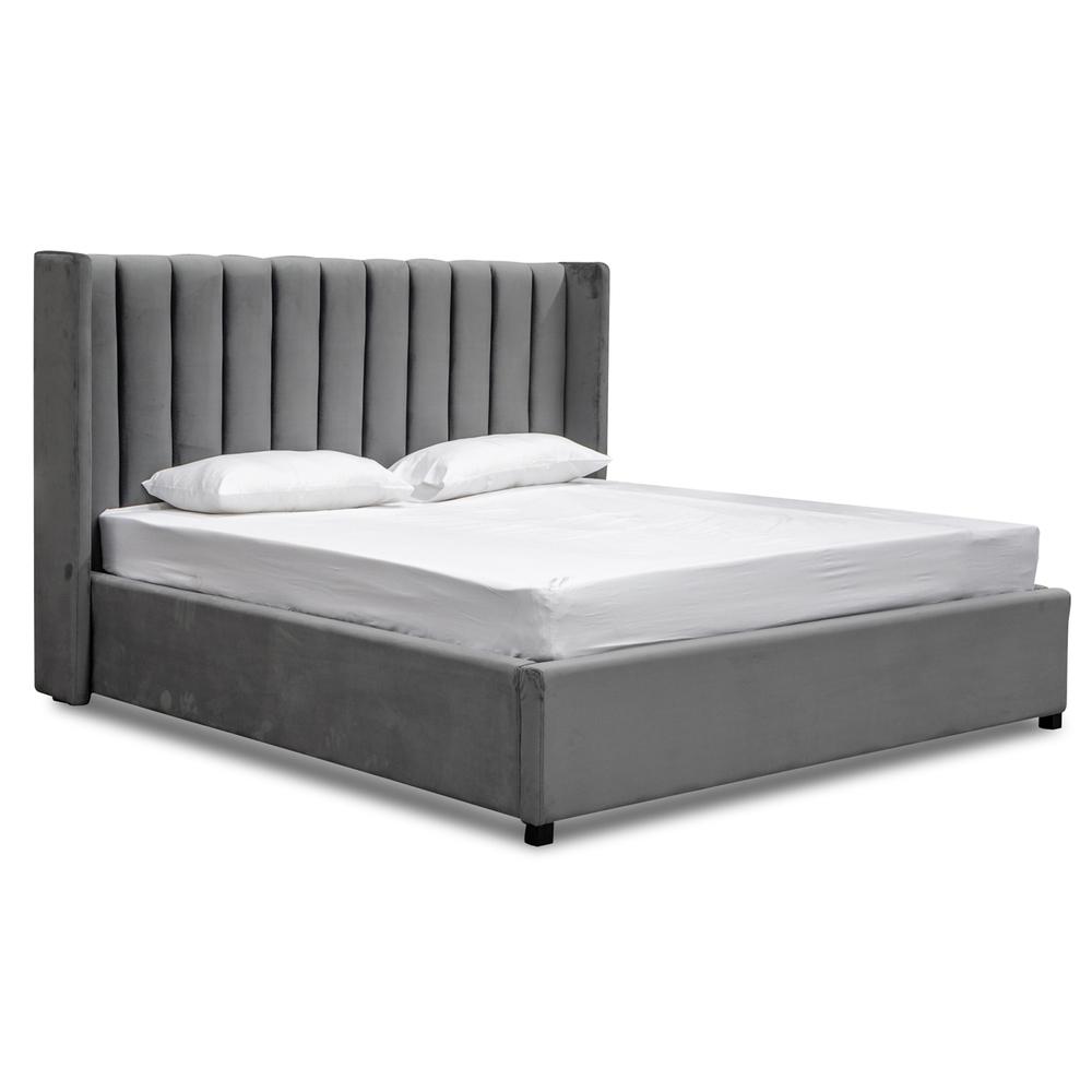 Luxury latest designs gray bedroom set furniture king size modern double bed