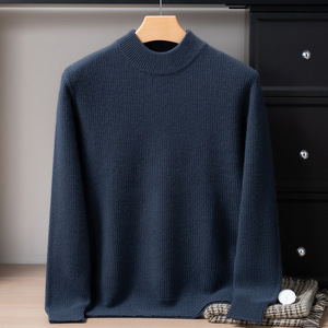 Pull-over col rond en cachemire 100% pour homme, automne-hiver, tricoté à maille épaisse, vente en gros - Product Image 3