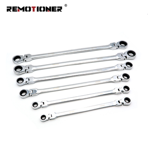 Juego <span class=keywords><strong>de</strong></span> 6 Llaves Métricas Largas <span class=keywords><strong>de</strong></span> 8mm-19mm, Llaves <span class=keywords><strong>de</strong></span> Boca <span class=keywords><strong>Doble</strong></span> <span class=keywords><strong>de</strong></span> 72 Dientes, Juego <span class=keywords><strong>de</strong></span> Llaves <span class=keywords><strong>de</strong></span> Trinquete con Cabeza Flexible Extra Larga - Product Image 4