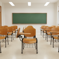 Mobilier Scolaire Chaise Étudiant Empilable en Bois de Lecture et d'Écriture avec Tablette