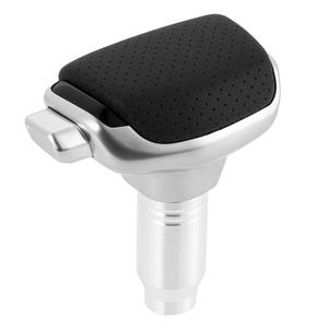 Pommeau de levier de vitesse de voiture en alliage d'aluminium, cuir perforé, design ergonomique universel - Product Image 1