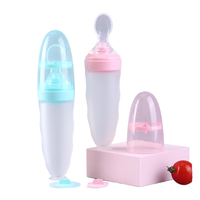 Bouteille de céréales de riz à presser pour bébé en silicone souple, produits pour mères et nourrissons, cuillère, alimentation complémentaire