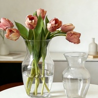 Vase en verre transparent haut et rond, style ventre de femme, pour terrarium, fleurs, décoration de table et mariage