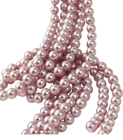 Vente en gros de perles de coquillages naturelles de haute qualité de 4 mm, 6 mm et 8 mm, de couleur rose violette, rondes, pour la fabrication de bijoux, bracelets et colliers DIY