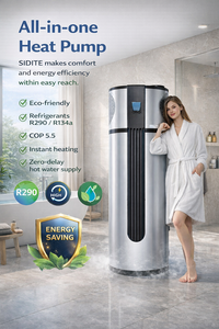 <span class=keywords><strong>Chauffe</strong></span>-<span class=keywords><strong>eau</strong></span> électrique tout-en-un à pompe à chaleur air-<span class=keywords><strong>eau</strong></span> <span class=keywords><strong>200L</strong></span>, boîtier métallique, R290, <span class=keywords><strong>classe</strong></span> d'efficacité énergétique élevée - Product Image 2