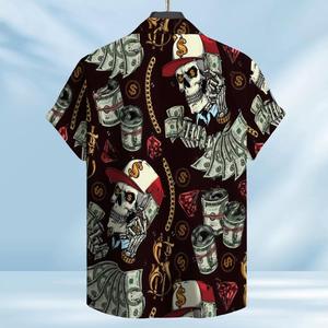 Người Đàn Ông Hawaii Áo Sơ Mi Tiền Skull Tee Hip Hop Thời Trang Dạo Phố Đồ Họa T-Shirt Cho Nam Giới Phụ Nữ - Product Image 3