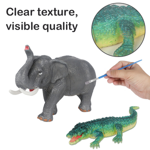 Kit de peinture d'<span class=keywords><strong>animaux</strong></span> de safari africain WAYEE, 12 figurines d'<span class=keywords><strong>animaux</strong></span> mignonnes, pierres de peinture naturelles, ensemble de peinture, tatouages temporaires d'<span class=keywords><strong>animaux</strong></span>, 4,5 - Product Image 4