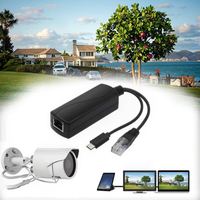 Séparateur POE 48V 5V 2.4A IEEE802.3Af/At 10/100Mbps Interface Micro USB Moniteur Système de caméra de sécurité
