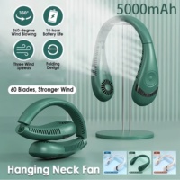 Ventilador de Cuello Plegable USB de 5000mAh, Sin Aspas, Silencioso, Portátil, de 3 Velocidades, Venta al Por Mayor