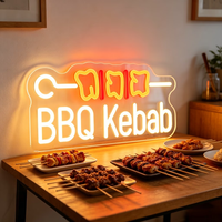 Enseigne LED néon personnalisable MH Sign, étanche IP67, pour restaurants BBQ, réunions de famille, utilisation intérieure/extérieure, DC 12V, silicone