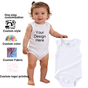 ชุดบอดี้สูทเด็กทารกฤดูร้อนปี 2026 เสื้อผ้าเด็กแรกเกิดแบบ unisex ชุดบอดี้สูทแขนกุดพิมพ์ลายผ้าฝ้าย 100% ชุดรอมเปอร์เด็กแบบเรียบ - Product Image 2