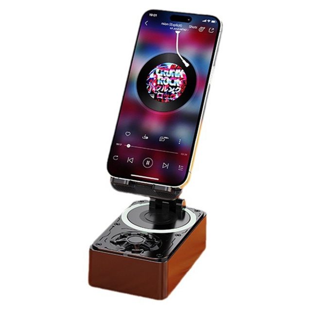 Multi-Functional 3-in-1 Flexible Desktop Power Bank with BT Speaker Holder Phone Stand Wireless Charging 1200mAh ABS