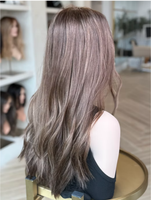 Cheveux humains vierges européens alignés sur les cuticules, avec dessus en dentelle HD invisible # 4/ # Perruque complète en dentelle balayage 27 pour femmes souffrant de perte de cheveux