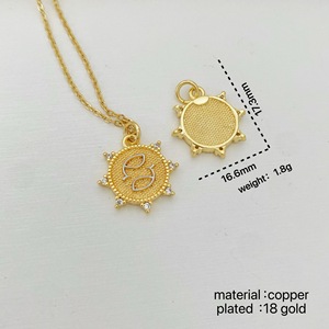 Ciondolo Charm Placcato Oro con Dodici Segni Zodiacali, Vergine e Sagittario, Componente in Rame per Collana - Product Image 4