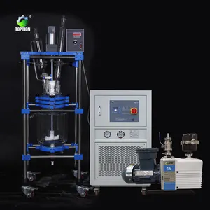 5l 10l 30l 30 L 100l 200l Lab Industrial Vacuum Heated Jacketed Continuous Stirred Tank Sealed Glass Reactor