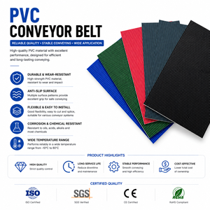 High Grade Black High Strength PVC 3.1mm Thickness Longitudine Ridge Profile Moulding Cheap Running Transport Conveyor Belt