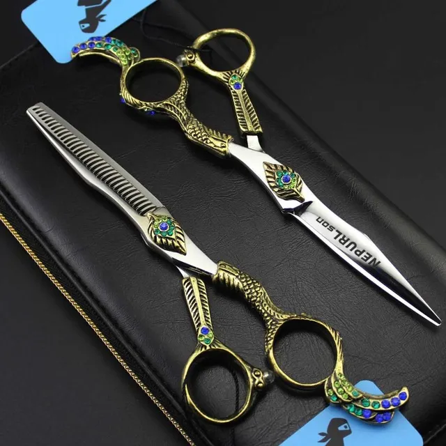 6.0 inch TB various styles Profissional Hairdressing Scissors Hair Cutting Scissors Barber High Quality Salon easy to cut