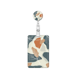 Porte-cartes à poussoir double face imprimé UV du fabricant, avec boucle rétractable en époxy ronde de 3,2 cm à dégagement facile. - Product Image 1