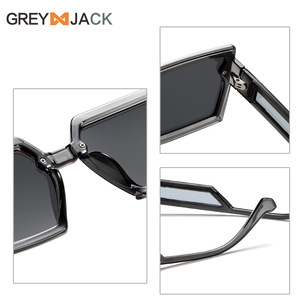 Nuevas Gafas de Sol de Gran Tamaño con Marco Poligonal Estilo Europeo Americano para Mujer, UV400 TR90, Lentes Grises TAC Tipo 3 - Product Image 4