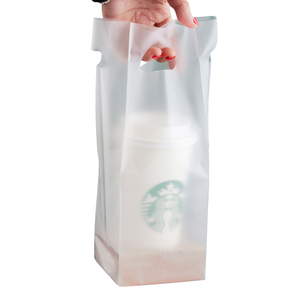 Sacchetto <span class=keywords><strong>di</strong></span> plastica per portabicchieri personalizzato per portabicchieri per tazze bustina <span class=keywords><strong>di</strong></span> tè al latte da asporto in plastica - Product Image 1