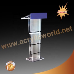 Pupitre de présentation en acrylique transparent de haute qualité, podium moderne transparent pour discours, conférences et événements - Product Image 6
