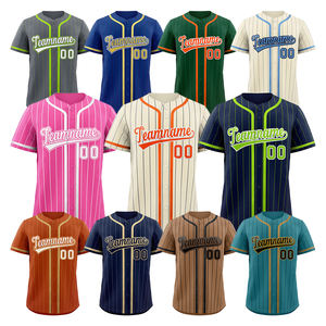 Gepersonaliseerd nieuw design pinstripe honkbaluniform met aangepast logo en naam, honkbaluniform op maat, gepersonaliseerd honkbalshirt voor heren - Product Image 2