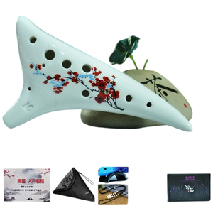 Ocarina en céramique 12 trous Alto C, style chinois, motifs variés, pour débutants, vente en gros - Product Image 2