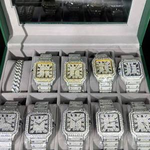 Luxury Iced Out Diamond Wrist Brand Vvs Moissanite Mechanical Stainless Steel Custom Buss <b>Down</b> Watch For Men - Product Image 3
