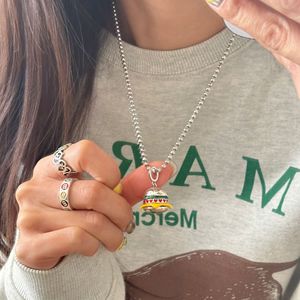 Perle en argent pur S925, design féminin unique, pendentif tour à souhaits multicouche, accessoire pour pulls, composants de bijoux - Product Image 4