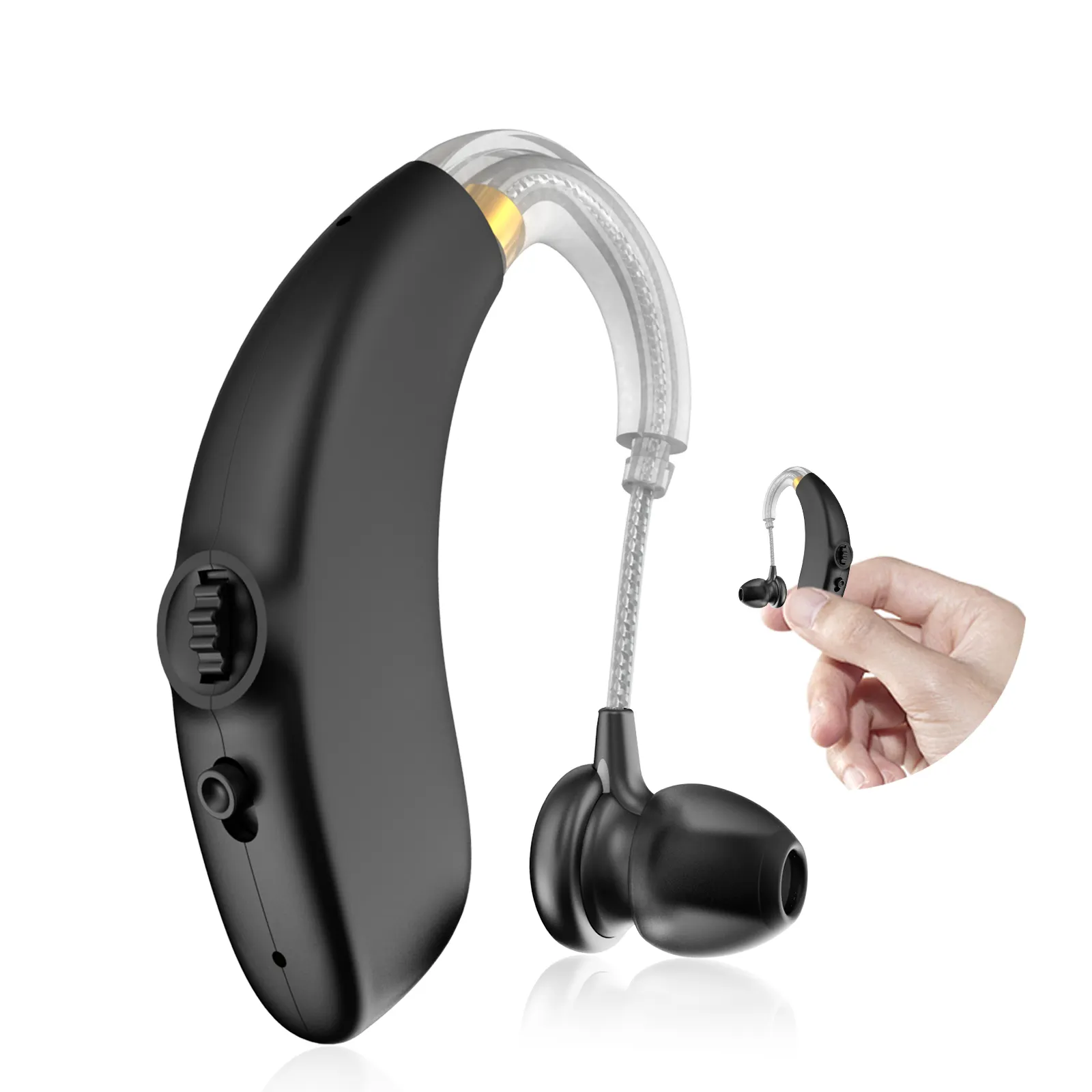 Mini Sound Amplifier Portable Deaf Elderly Wireless RIC 12 Channel Digital Rechargeable Hearing Aid