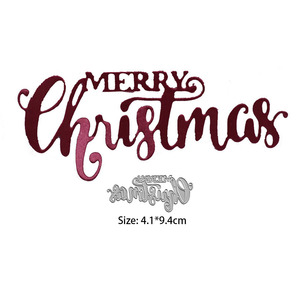 Fustella in metallo '<span class=keywords><strong>Buon</strong></span> <span class=keywords><strong>Natale</strong></span>' per Scrapbooking, Fustella per Embossing, Stampo per Creazione di Biglietti, Stencil e Modelli - Product Image 1