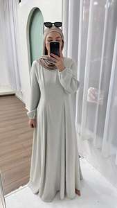 Mexizo mütevazı elbise Premium keten parti giymek rahat elbiseler Fit tam boy uzun kollu geri fermuar kadınlar ile islam giyim - Product Image 6