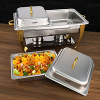 Luxus Gold 9L Edelstahl Chafing Dish Neue Lebensmittel heizung mit Heizung Food Pan Gasbetrieb ener Buffet ofen zum Servieren von Lebensmitteln
