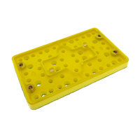 Plaque de ponçage jaune 80*133mm à 54 trous avec fixation auto-agrippante, support pneumatique pour polissage du bois, du métal et du plastique