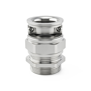 Presse-étoupe M20 en acier inoxydable à double verrouillage avec entrée évasée, connecteur de câble métallique étanche IP68 - Product Image 1
