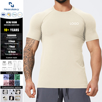 T-shirts personnalisés pour hommes, sport, fitness, coupe ajustée, manches courtes, entraînement, extérieur, basketball, course à pied, sans couture