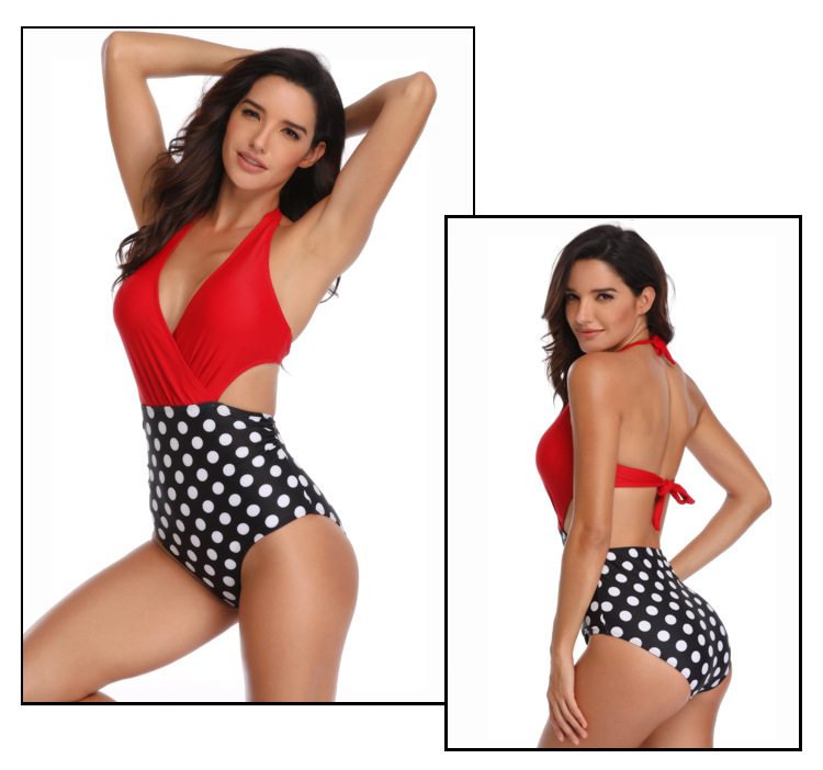 Hot Sale one-piece swimsuit r printing manufacturers direct selling sexy European and American bikini Clothing