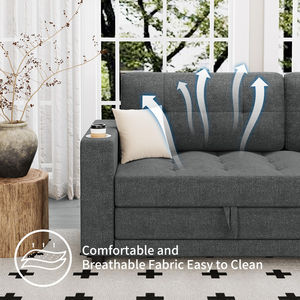 Sofá Cama Futón Tamaño Queen, Tapizado Grueso, Sofá de Dos Plazas Convertible en Cama, Sofá Extraíble para Dormitorio o Sala de Estar - Product Image 4