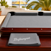 Kit de feutre de billard gris moyen, 6 bandes prédécoupées, coupe droite pour table en acajou brillant