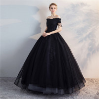 Robe de soirée formelle en satin SWS423, coupe trapèze, taille naturelle, avec dentelle colorée, idéale pour les spectacles et réunions annuelles, jupe longue, style simple